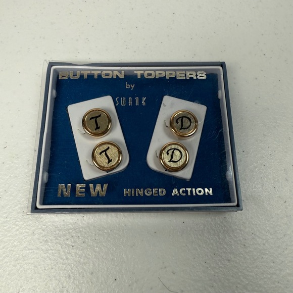 SWANK Other - Vintage Swank Initials T and D Button Toppers Hinged Action